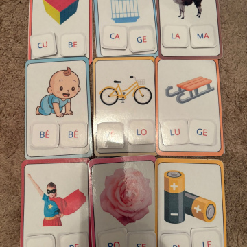  Les  16 cartes de lecture de syllabes